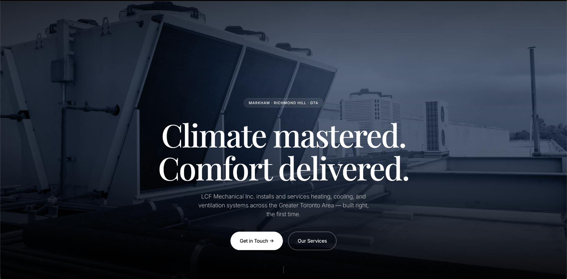 LCF Mechanical Inc. — HVAC homepage screenshot